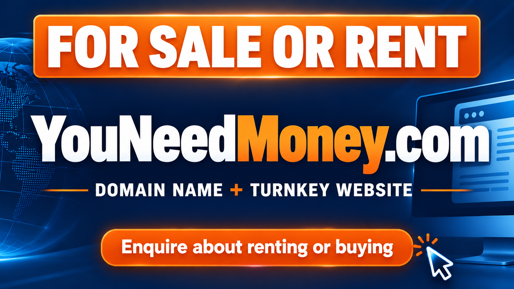 youneedmoney.com for sale or lease
